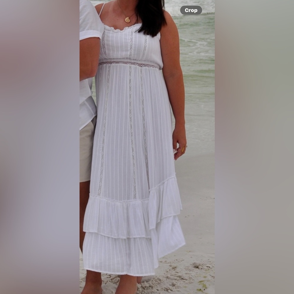 Z Supply White Maxi Dress with Lace Detail